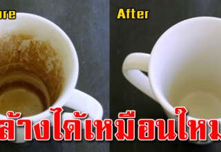 คราบเหลืองในแก้วหายเรียบ คราบชา กาแฟ คราบเหลือง ไม่มีเหลือ