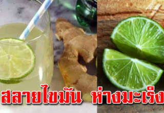 น้ำขิงผสมมะนาว ดื่มง่ายไม่เผ็ด ช่วยสลายได้เร็ว